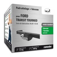 Attelage - Ford TRANSIT TOURNEO Autobus/Autocar - 03/02-03/06 - rotule standard - AUTO-HAK - Faisceau universel 7 broches
