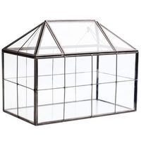 Jardiniere - bac a fleur,Terrarium en verre fait à la main, forme géométrique, récipient en verre avec couvercle - black[E2084]