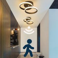 Plafonnier LED à détecteur de mouvement moderne 18W Blanc Chaud Lampe de Plafond avec activé par le mouvement pour escalier,couloir