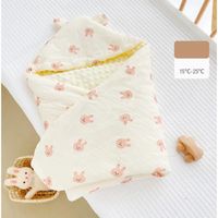 Couverture d'emmaillotage pour bébé naissance unisexe Sac de couchage nid d'ange puériculture à capuche, Lapin rose