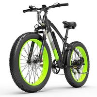 Vélo électrique VTT LANKELEISI XC4000 26 pouces fat bike 40KM/H Moteur 1000W Autonomie 120km amortisseur avant 48V17.5Ah Vert
