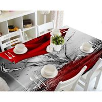 Nappe de table Motif Rose rouge et reflet 3D effect imperméable et antipoussière 140 x 200cm