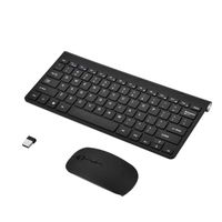 VINGVO combiné clavier sans fil Kit clavier et souris sans fil mince 2,4 GHz pour ordinateur de bureau noir