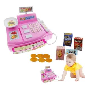 MARCHANDE Caisse enregistreuse pour enfants, Simulation de contrôle de comptoir électronique, jouet de caisse avec lumi