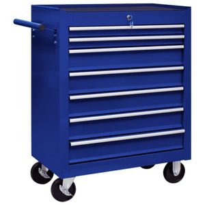 CHARIOT - DESSERTE ZHG- MODE&CHIC Chariot à outils d'atelier avec 7 tiroirs Bleu ,Moderne-Design