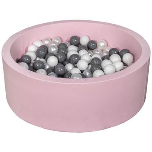 PISCINE À BALLES Piscine à balles - Velinda - 24157 - Rose Blanc Perle Gris - Pour Enfants de 12 Mois et Plus