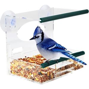 Mangeoire Oiseaux Exterieur Ventouse Transparente Vitre Acrylique PVC  Nichoir - Accessoires pour oiseaux (11132883)