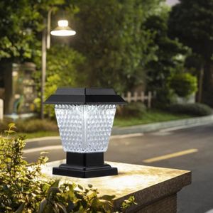 LAMPE DE JARDIN  EJ.life Lampadaire LED Solaire étanche IP65 pour poteau jardin extérieur – Lumière Automatique sur Poteaux en Bois