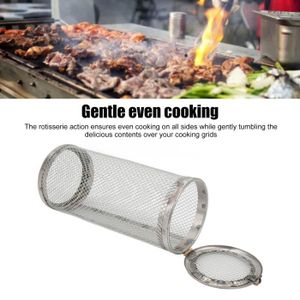 USTENSILE Fydun Accessoires de barbecue, grill de barbecue en acier inoxydable panier de four de barbecue (petit 20cm + crochet) SD021