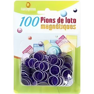 Kit loto magnetique bleu 3 en 1 : Trousse Bingo + Baton ramasse jetons +  pions loto - Nouveau Design - Accessoires Jeu