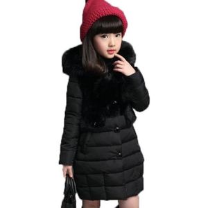 DOUDOUNE Doudoune Fille,120-160cm Doudoune Enfant Marque Blouson Mode Doudoune à Capuche Chaude  Poches Manteau ​hiver Noir
