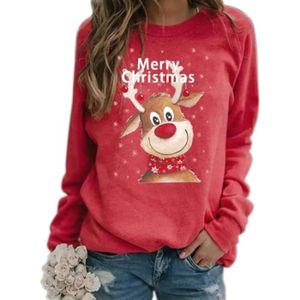 PULL Pull de Noel Femme Moche Rennes Impression Col Rond Manches Longues Hiver Chaud Mode Sexy Chic Et Elegant Pas Cher Tee Shirt