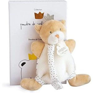 DOUDOU Doudou et Compagnie - Attache-Tétine Peluche Ours - 15 cm - Miel - Jolie Boîte Cadeau - Ours Petit Roi - DC351245