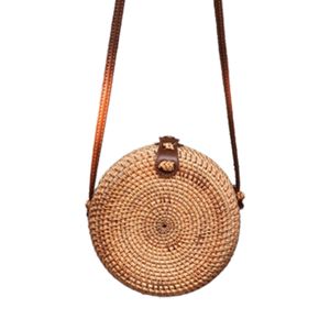 Pour femme Sac de plage /à double utilisation Sac de voyage en bandouli/ère Camphiking/® Sac /à main rond en paille