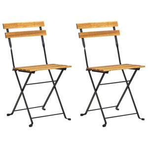 FAUTEUIL JARDIN  Chaises pliables de jardin - VIDAXL - Bois d'acaci