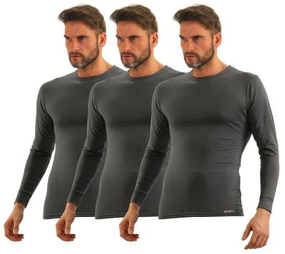 Maillot de corps Sesto senso Maillot de Corps Lot de 3 Coton Longues Manches sous-Vetements Haut Thermique Homme