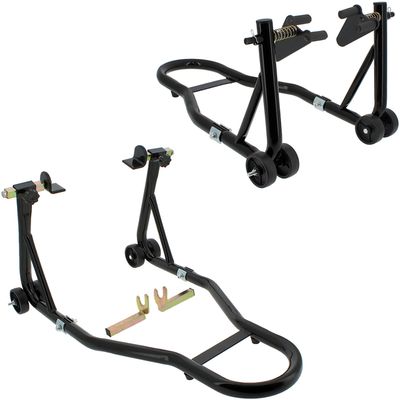 Support Bascule Moto UISEBRT - Pince Roue Avant Chargement 60x16 Cm, Acier Anti-Rouille, Pour Pneus 8-24 Pouces