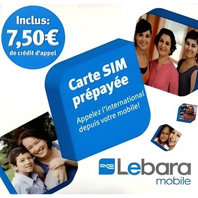 Carte SIM Prépayée Lebara - 13 Go En 5G + Appels/SMS Illimités En France + 100 Min Vers L’étranger