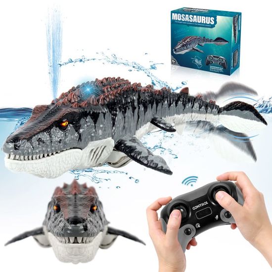 Bateau Télécommandé Mosasaure 2,4 GHz – Avec Vaporisateur, Double Moteur, Batterie 500 MAh, Pour Piscine Et Lac