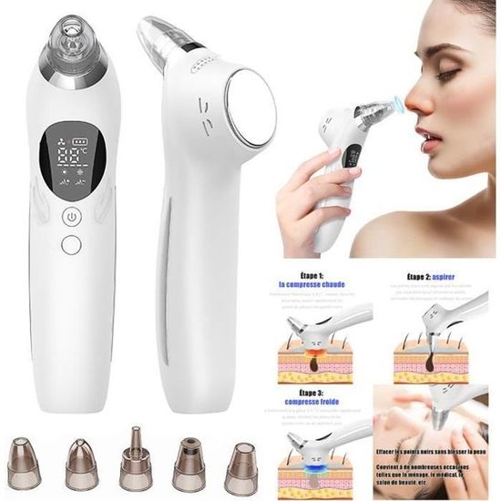 Appareil USB Pour Aspirer Points Noirs Et Comédons - Soin Du Visage Avec 6 Embouts