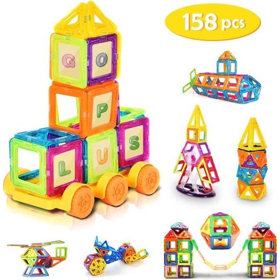 Magnétiques Jeux Construction 158 Pièces Blocs De Construction Aimanté
