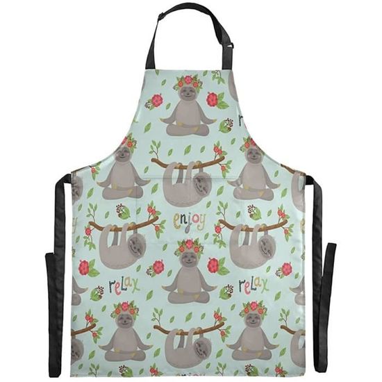 Vnurnrn Arbre D'Art Japonais Étanche Tablier De Cuisine Avec 2 Poches