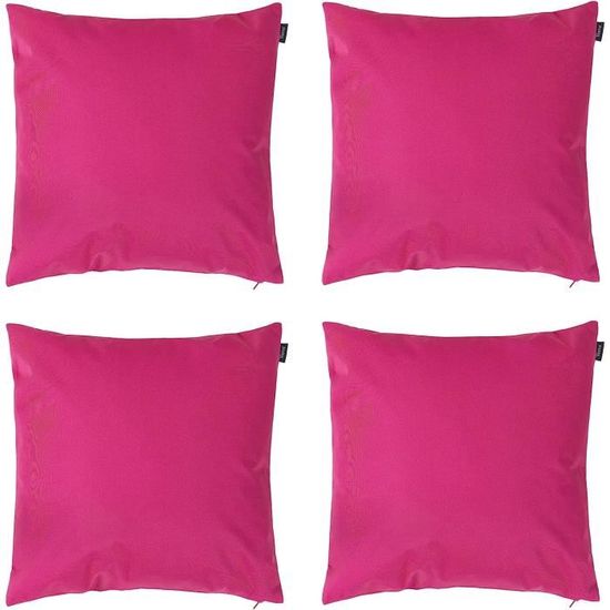 Housses De Coussin Imperméables 35x35 Cm – Lot De 4, Noir Et Argent, Fermeture Invisible, Pour Extérieur