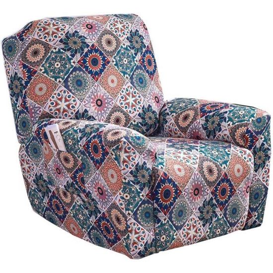 Housse Fauteuil Relax Morbuy Extensible - 4 Pièces Lavables Avec Poche Grise