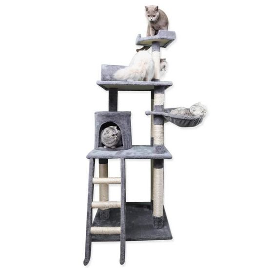 Nobleza Arbre A Chat Geant Grattoir Griffoir De Luxe Pour Chat A Plateformes Multiples Tour De Sisal Grotte De Repos Et Hamac Cdiscount Animalerie