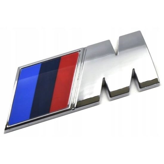 Emblème Badge Logo Insigne Latéral Autocollant BMW M Sport Chromé Argent 90 x 30mm