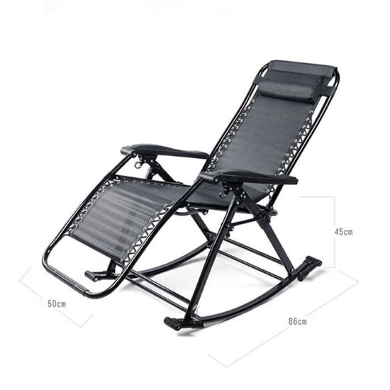 BG Chaise Longue BGrçante de Transat à Bascule de Jardin Rocking Chair Pliable avec Repose-Pieds réglable en Acier supporté Max 120 