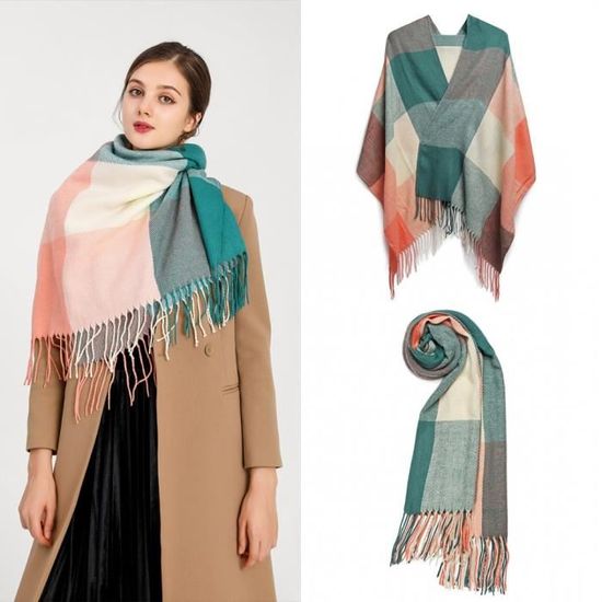 Foulard Pashmina Doux Et Chaud Pour Femme Pour L'automne Et L'hiver