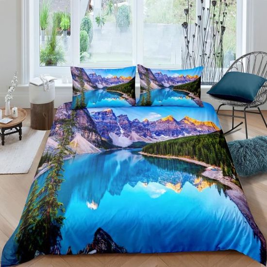 Housse De Coussin Décorative – Ciel Bleu Et Nuages Blancs – 50x30 Cm – Neuf
