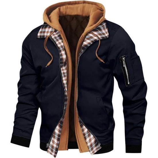 Veste à Capuche Zippée Pour Homme - Style Décontracté, Sweat-shirt Manteau