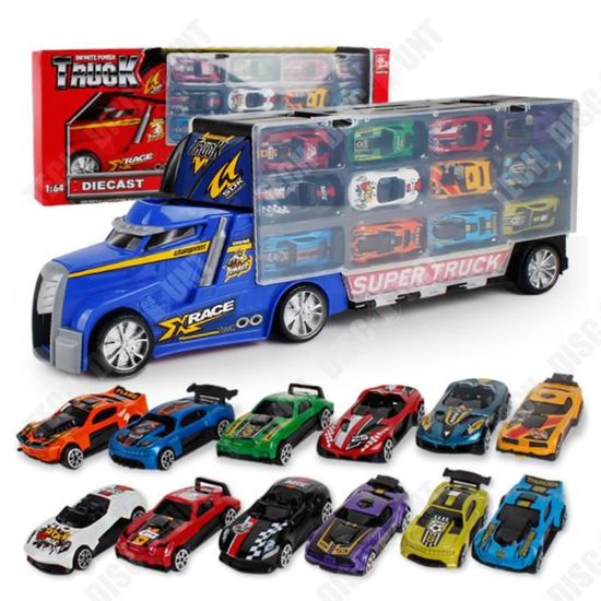 TD® Ensemble de jouets de voiture de sport en alliage 12 modèle de  voiture  pour enfants dans le jouet de boîte portable de