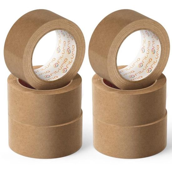 Ruban Adhésif Papier Kraft Marron écologique 50m - Recyclable Et Biodégradable