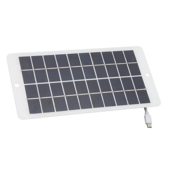 Panneau Solaire 5W 12V Polycristallin - Port DC 5521, Câble 3m, Pour Lampes Jardin, Caméras - 13