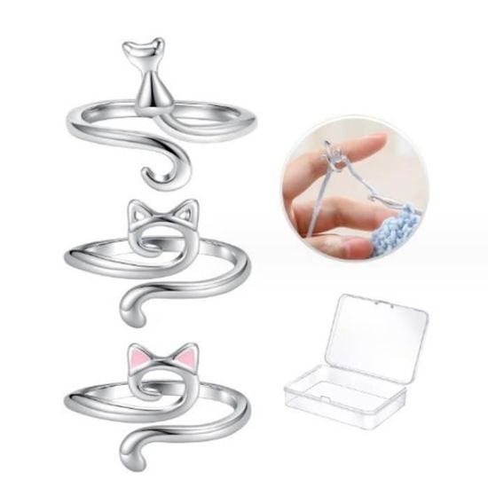 Bague Chat Réglable En Alliage - Anneau Ouvert, Design Félin élégant, Pour Femmes - 12