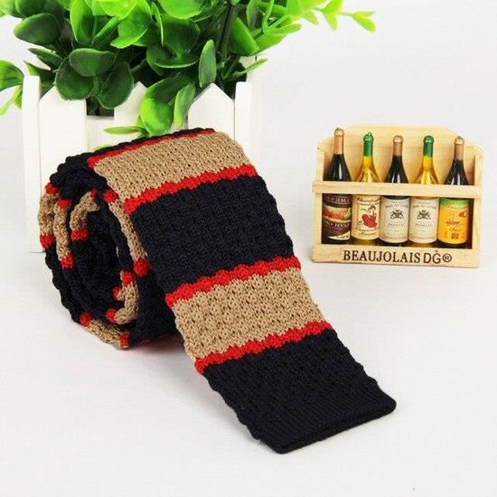 Cravate,14Cravate en Tricot pour Homme, Collier Tricoté Mince, Étroite, pour Laine