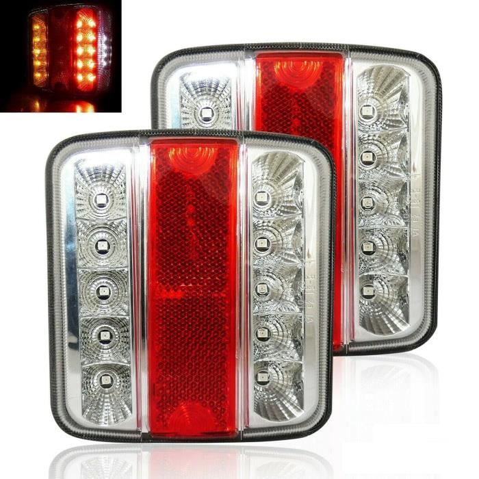 2x 12V LED Bus Camion Caravane Van Remorque Feux Arrêt Arrière Réflecteur Lampes Universelles