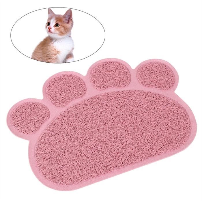 Tapis de litière de chat antidérapant forme de patte pour animal de compagnie chien chien chat chiot chaton plat bol nourriture eau