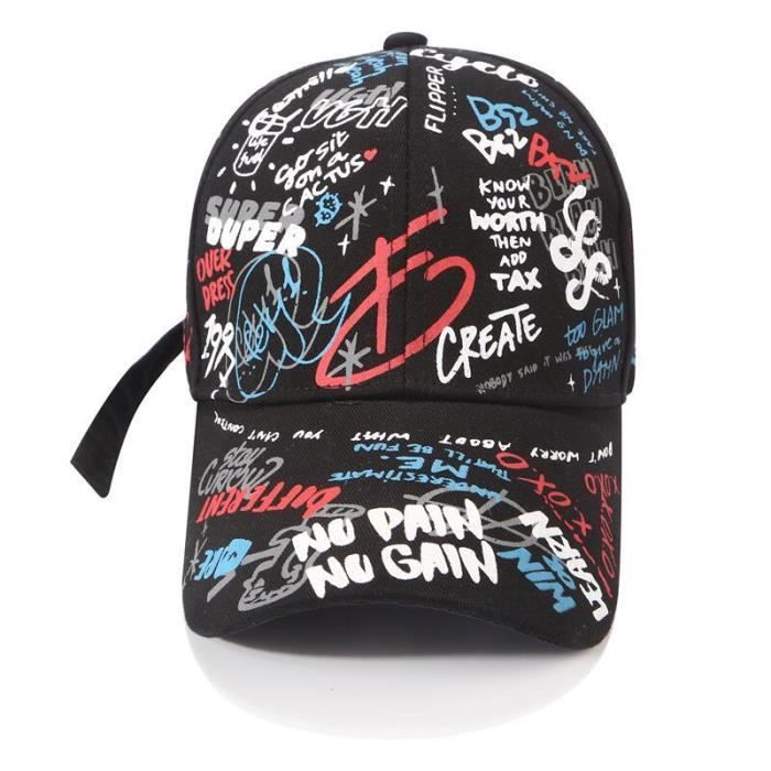 Femme Homme Lettre Imprimee Gorras Hip Hop Graffiti Casquette De Baseball 2