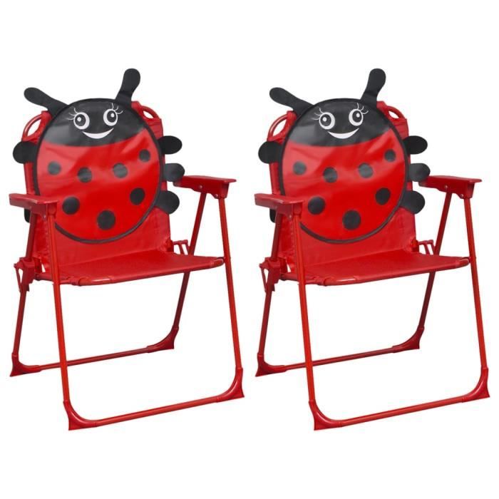 XIXI Chaises de jardin pour enfants 2 pcs Rouge Tissu
