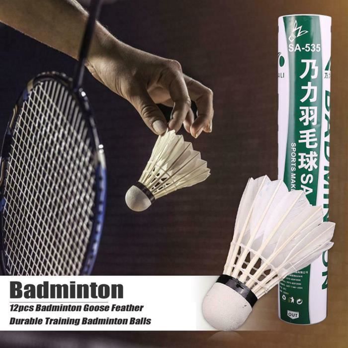 【KIT DE BADMINTON】12pcs volants de badminton balles de badminton durables en plumes pour la formation_YU1399