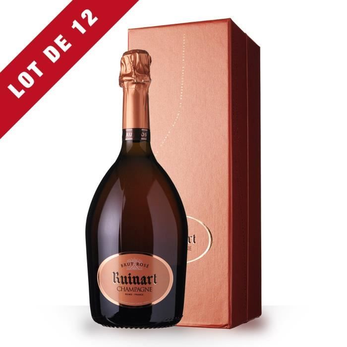 12X Ruinart Brut Rosé 75cl - Coffret - Champagne