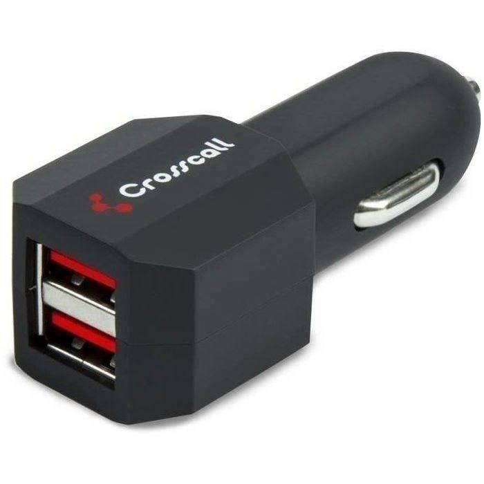 CROSSCALL Chargeur voiture - 2 USB : 2.1 A - Noir