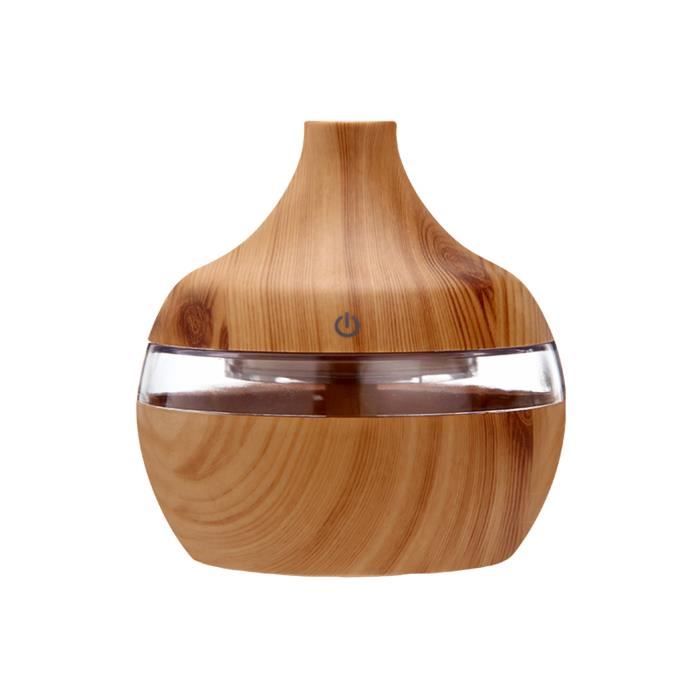 Diffuseur d'huile essentielle de grain de bois humidificateur d'air ultrasonique spray d'aromathérapie 300 ml-abricot