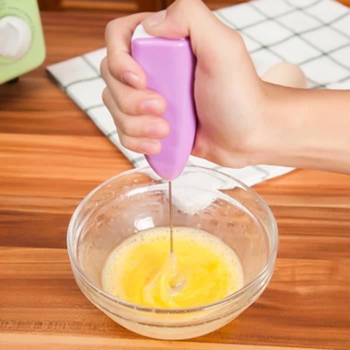 Mini Fouet de cuisine POURPRE Electrique Batteur à oeufs Café Boisson Mélangeur à main Acier inoxydable