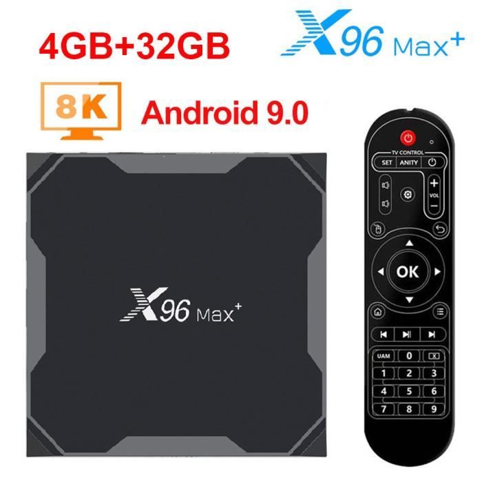 AUCUNE X96 Max Plus Amlogic S905X3 TV BOX Android 9.0 4G + 32G Wifi décodeur A3814