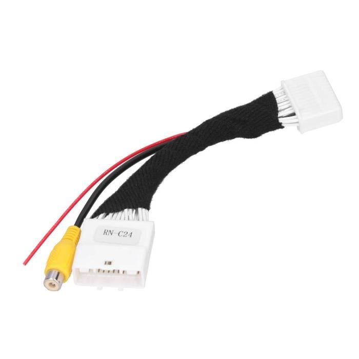 VINGVO Câble adaptateur de caméra de recul Câble de Connexion de Caméra de Recul Ligne d'Adaptateur RCA 24 Broches Convient pour